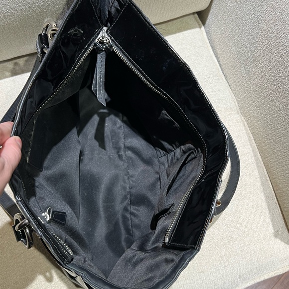 Coach Black Signature Patent Leather Embossed Tote Bag - Picture 9 of 13